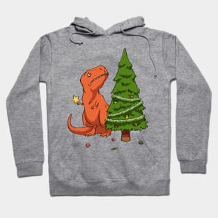 t rex celebrates christmas Hoodie